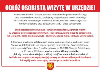 ODŁÓŻ OSOBISTĄ WIZYTĘ W URZĘDZIE!