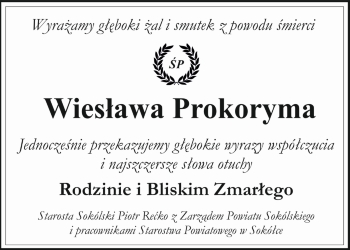 Wyrażamy głęboki żal i smutek z powodu śmierci