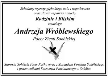 Nekrolog, Ze smutkiem i żalem żegnamy
