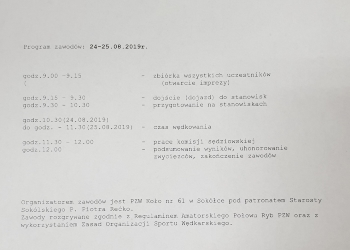PROGRAM ZAWODÓW O PUCHAR STAROSTY